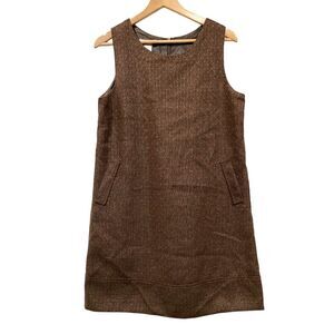 Poppy Garden Brown 70's Vintage A-line dress sz L